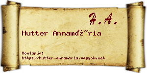Hutter Annamária névjegykártya