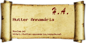 Hutter Annamária névjegykártya
